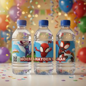 Water/drinkfles etiket printable Spidey